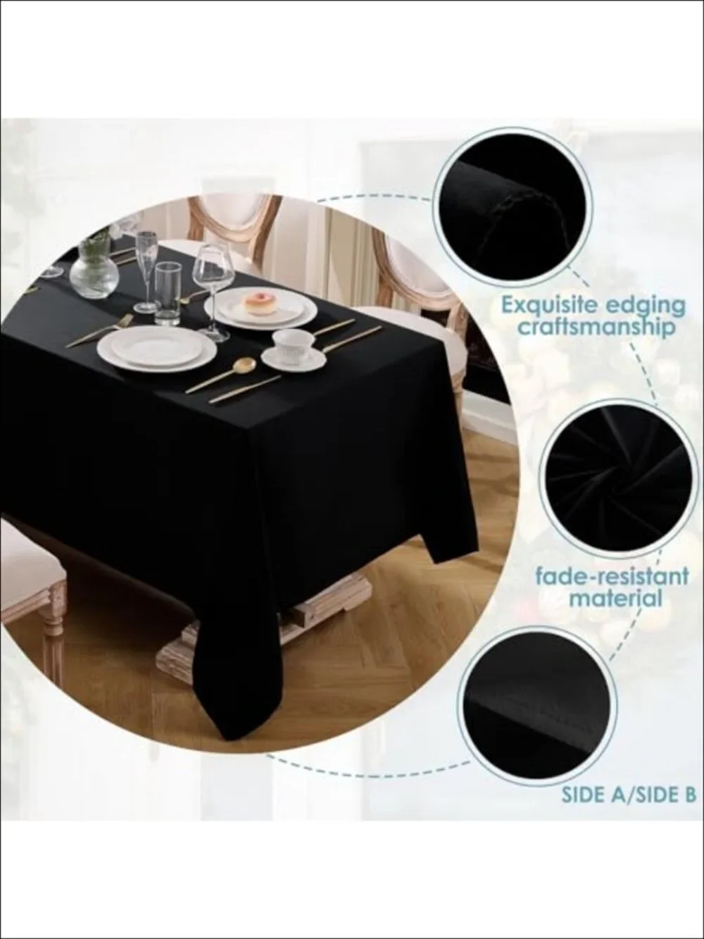 Polyester Wrinkle Resistant Tablecloth 60x102 6 Pack Dining